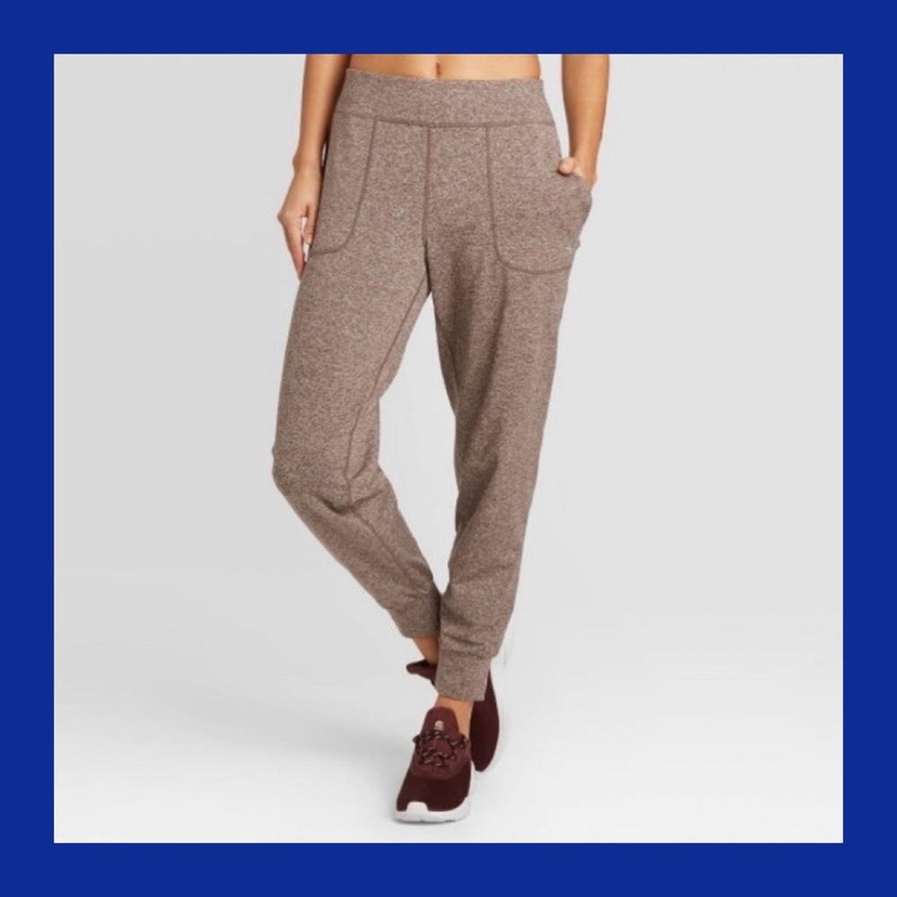 JOY LAB Heather Brown Brushed Joggers XS M NWT